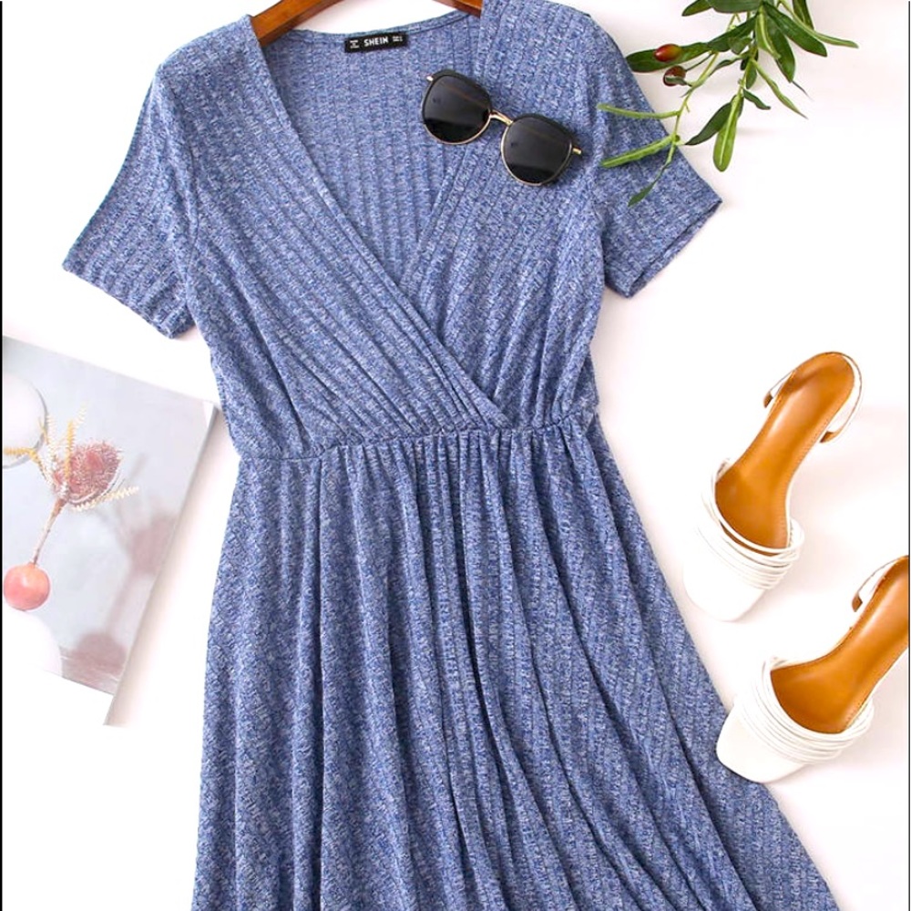 A Line Wrap Mini Dress